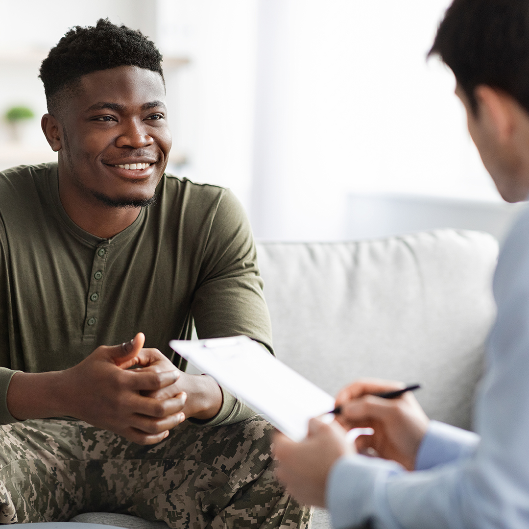 Patient talking with a psychiatric provider in a Dallas TX clinic