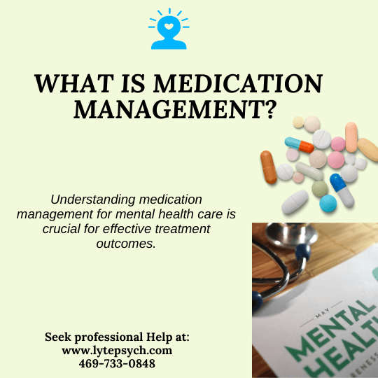 Medication management is a crucial aspect of mental health care that involves the careful monitoring and adjustment of medications prescribed for mental health conditions.